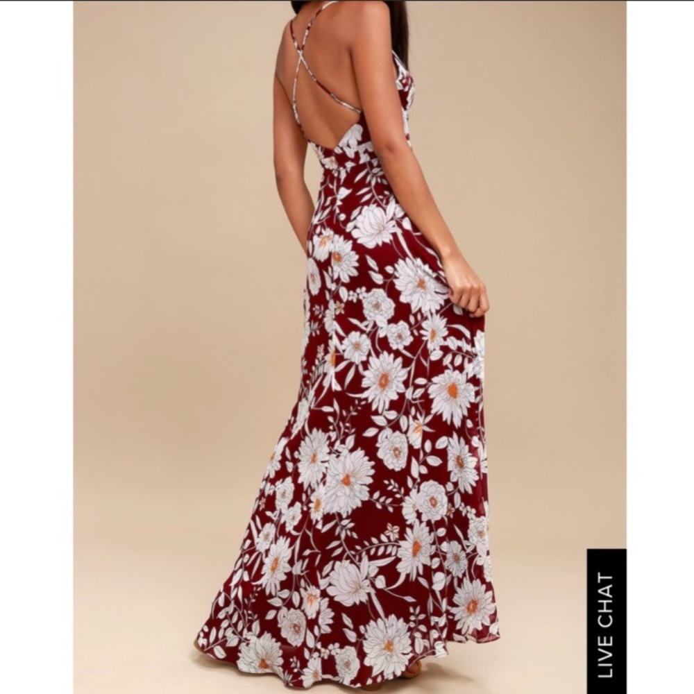LULUS Red Floral Dress